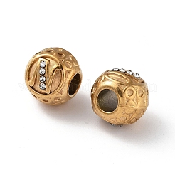 Placcatura ionica (ip) 304 perline europee in strass in acciaio inossidabile&nbsp;STAS-A092-10N-G
