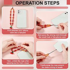 Ремешок для мобильного телефона с агатовыми бусинами AJEW-WH0348-411