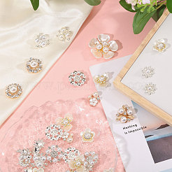 48 шт. 12 стиля кабошонов из сплава со стразами FIND-CA0011-02