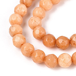 Chapelets de perles en jade blanc naturel teinté&nbsp;G-T139-4mm-60-06