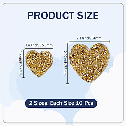 20 шт. 2 стиля блестящих смоляных стразов горячей фиксации&nbsp;DIY-CY0002-36A