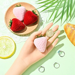 Клубничное флокирование шкатулки для колец&nbsp;CON-YWC0001-16A