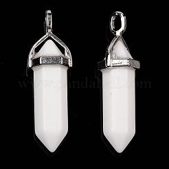Balle imitation jade verre a pendentifs&nbsp;G-F295-01G