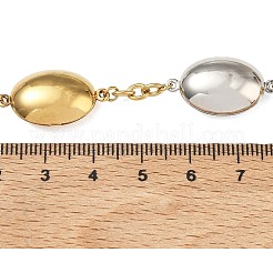 Colliers à maillons ovales en acier inoxydable 304 bicolore pour femmes&nbsp;NJEW-A074-10GP