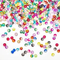 Kit fai da te per realizzare braccialetti elastici con perline di vetro effetto craquelé e colori per dolci.&nbsp;DIY-PH0004-54C