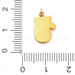 304ステンレススチールのラインストーンチャーム  ゴールドカラー  丸カン付き  手袋  14.5x10x1.5mm  穴：2mm&nbsp;X-FIND-I062-01G-06