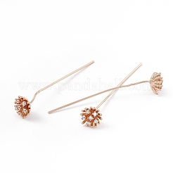 Латунные булавки в виде цветка из прозрачного кубического циркония с микропаве&nbsp;LS-KK-G413-01KCG