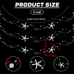 Ghirlanda di stelle marine in resina e perle&nbsp;AJEW-WH0410-335