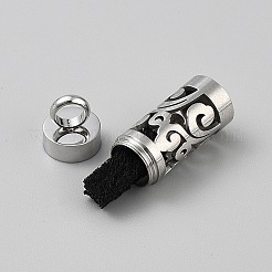 Ожерелья с подвеской в виде полой колонны из хирургической нержавеющей стали 316 в виде коробчатой цепи NJEW-WH0001-29P-B03