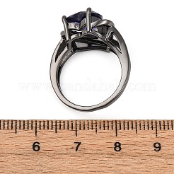 Кольца для пальцев в форме сердца из латуни с микропаве из кубического циркония&nbsp;FS-WG4D14B-05