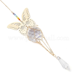 Подвески-коннекторы из нержавеющей стали в виде бабочек 201 и стеклянные подвески-ловец солнца&nbsp;HJEW-JM04736-01