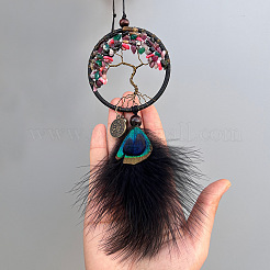 Обернутое дерево жизни с подвесками из смешанных драгоценных камней PW-WG12050-01