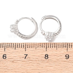 Серьги-кольца Star 925 из стерлингового серебра с микропаве из прозрачных кубических цирконий&nbsp;EJEW-K317-07P