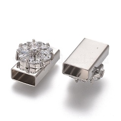 Charms scorrevole in zirconia cubica trasparente micro pavè di ottone&nbsp;KK-H738-34P