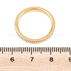 Bagues en acier inoxydable 304 micro pavé de zircones cubiques pour femmes&nbsp;RJEW-F214-01G-01