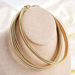 Colliers à chaîne serpent à 3 brin en acier inoxydable 304 pour femmes&nbsp;NJEW-B122-02G