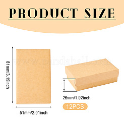 Прямоугольная картонная бумажная шкатулка для драгоценностей CON-TAC0015-01C