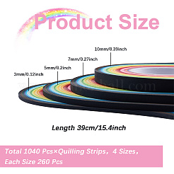 4 набор из 4 прямоугольных полосок бумаги для квиллинга DIY-CP0012-30