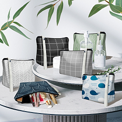 6 Stück 6 Arten wasserdichte bedruckte Kosmetiktaschen aus Polyester&nbsp;ABAG-WH0074-001