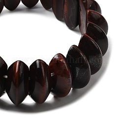 Биконусные эластичные браслеты из натуральных красных бусин тигрового глаза для женщин и мужчин BJEW-C097-05Q