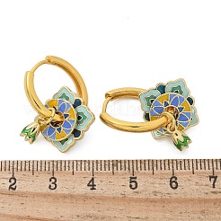 Серьги-кольца из латуни с ромбами&nbsp;EJEW-R016-13G-02