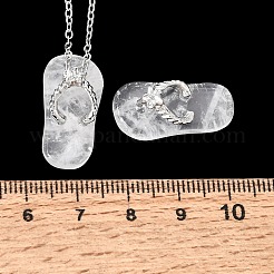 Ciondolo infradito in lega di cristallo di quarzo naturale&nbsp;GG-CBAFD22-01A-02