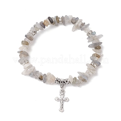 3 bracciale elastico con perline di pietre preziose miste naturali&nbsp;BJEW-JB12316