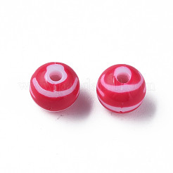 Undurchsichtig gestreifte Acrylperlen&nbsp;MACR-S373-27D-03
