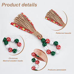 Rond de serviette en perles de bois sur le thème de noël&nbsp;AJEW-AB00034