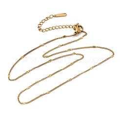 Collares unisex de cadena ovalada texturizada de acero inoxidable 304 de 1.5 mm&nbsp;NJEW-P356-07B-G