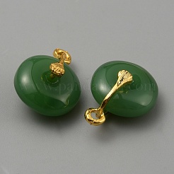 ガラスチャーム  合金パーツ  ドーナツ/円盤チャーム  濃い緑  16.5x12x7.5mm  穴：1.5mm&nbsp;GLAA-TAC0001-21A