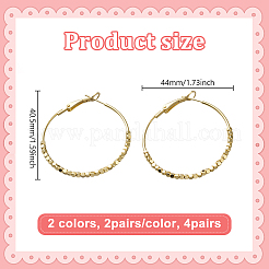 4 пара двухцветных серег-колец из сплава EJEW-GO0002-34