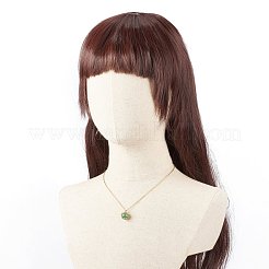 女性用 304 ステンレススチールアズキチェーン付き天然宝石ケージペンダントネックレス  ライトゴールド  17.52インチ（44.5cm）&nbsp;NJEW-JN03905-02