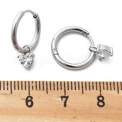 Серьги-кольца из нержавеющей стали 304 с микропаве из кубического циркония&nbsp;LS-STAS-R004-03P-02