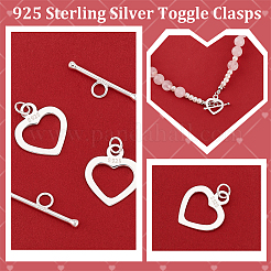 2 шт. 925 застежки-тоггл из стерлингового серебра&nbsp;FIND-PH0022-60