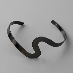 Железные браслеты-манжеты в европейском стиле для женщин&nbsp;BJEW-WH0817-010B