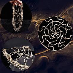 Сетчатые повязки на голову из сплава со стразами&nbsp;OHAR-WH20007-05G-02