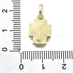 Подвески-крестики из латуни с микропаве и прозрачным кубическим цирконием KK-V010-31G