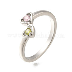 Открытые манжеты из латуни с микропаве и цирконием для женщин RJEW-R005-07P