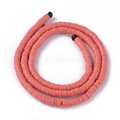 Плоские круглые бусинки распорки ручной полимерной глины&nbsp;CLAY-R067-4.0mm-14