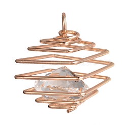 Куб железа смолы горный хрусталь проволочные подвески&nbsp;IFIN-I021-07KCG