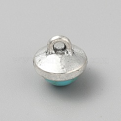 Плоские круглые кнопки из сплава&nbsp;BUTT-TAC0006-02B