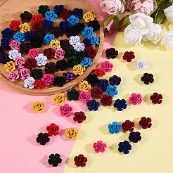 360шт 12 цвета флокированные алюминиевые бусины FALUM-SZ0001-01