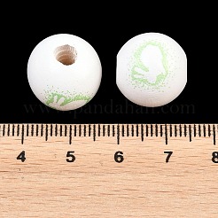Perline europee in legno stampato&nbsp;WOOD-G029-03B