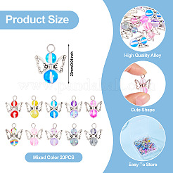 20шт прозрачные стеклянные подвески&nbsp;PALLOY-TAC0163