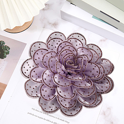 Броши из цветочной ткани со стразами&nbsp;JEWB-WH20009-06P-01