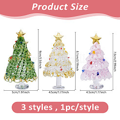 3 шт. 3 стиля стеклянных украшений для рождественской елки&nbsp;DIY-DC0008-25