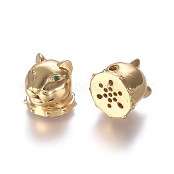 Perle di cougar cubic zirconia in ottone micro pavè&nbsp;ZIRC-L088-06A-G