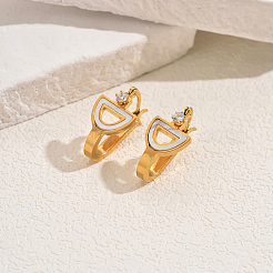 Серьги-кольца полукруглой формы из нержавеющей стали 201 для ежедневных поездок на работу QG2805