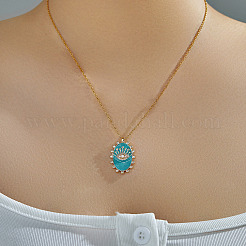 Винтажные латунные ожерелья с подвеской в виде глаза в форме короны&nbsp;XM7350-1